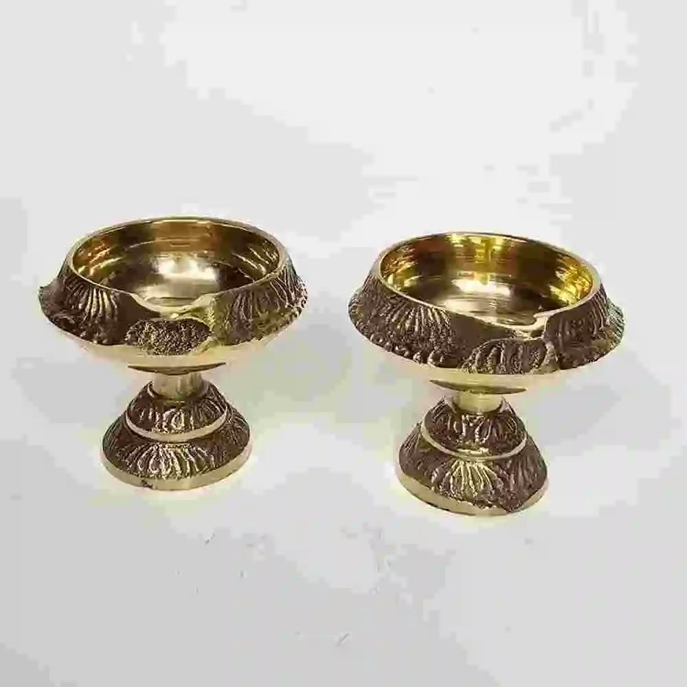 Order Designer Brass Diya with Stand